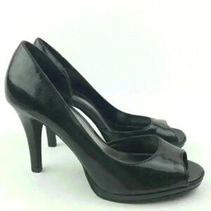 New Alfani Heels 6.5 Glory Glitter Dorsay Peep Toe